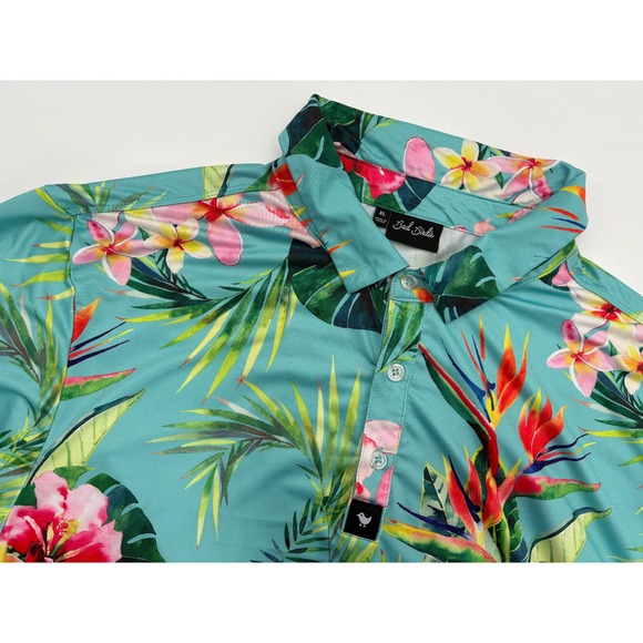 Bad Birdie Other - Bad Birdie Polo Shirt Men's XL Bright Floral Abstract Golf Performance Stretch